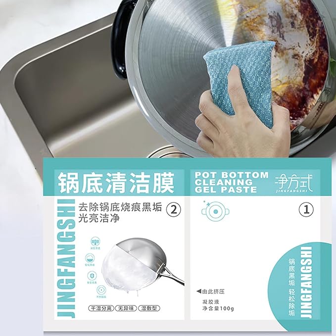 Stainless Steel Pan Cleaner, Degreaser cl-ea-ner, Stainless Steel Cookware Cle-, Rust Stain Remover Pot Cleaning Stickers,Black Streak Remover, Oven Cleaner For Home, Kitchen