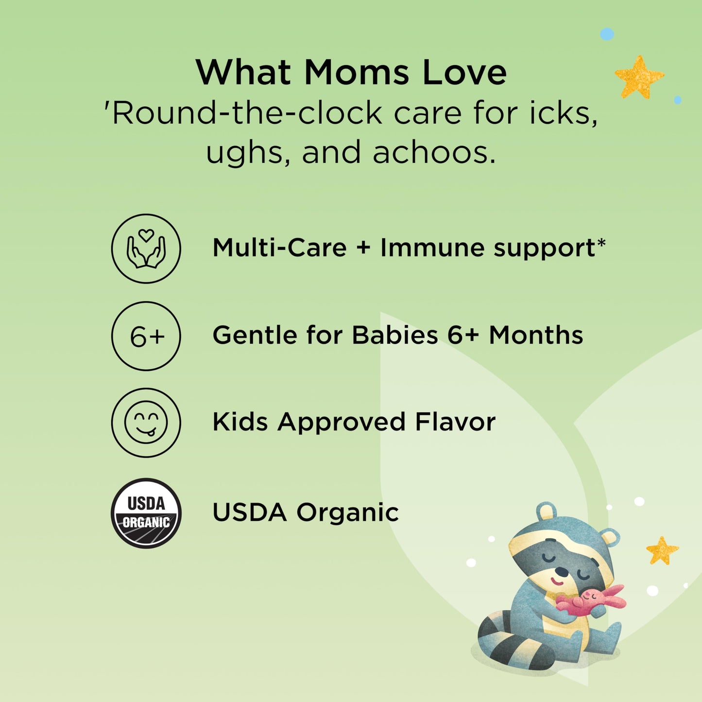 Hyland's Baby Organic All in One Daytime Cough Syrup + Immune Support with Elderberry, Vitamin C & Zinc, 4 Fl Oz