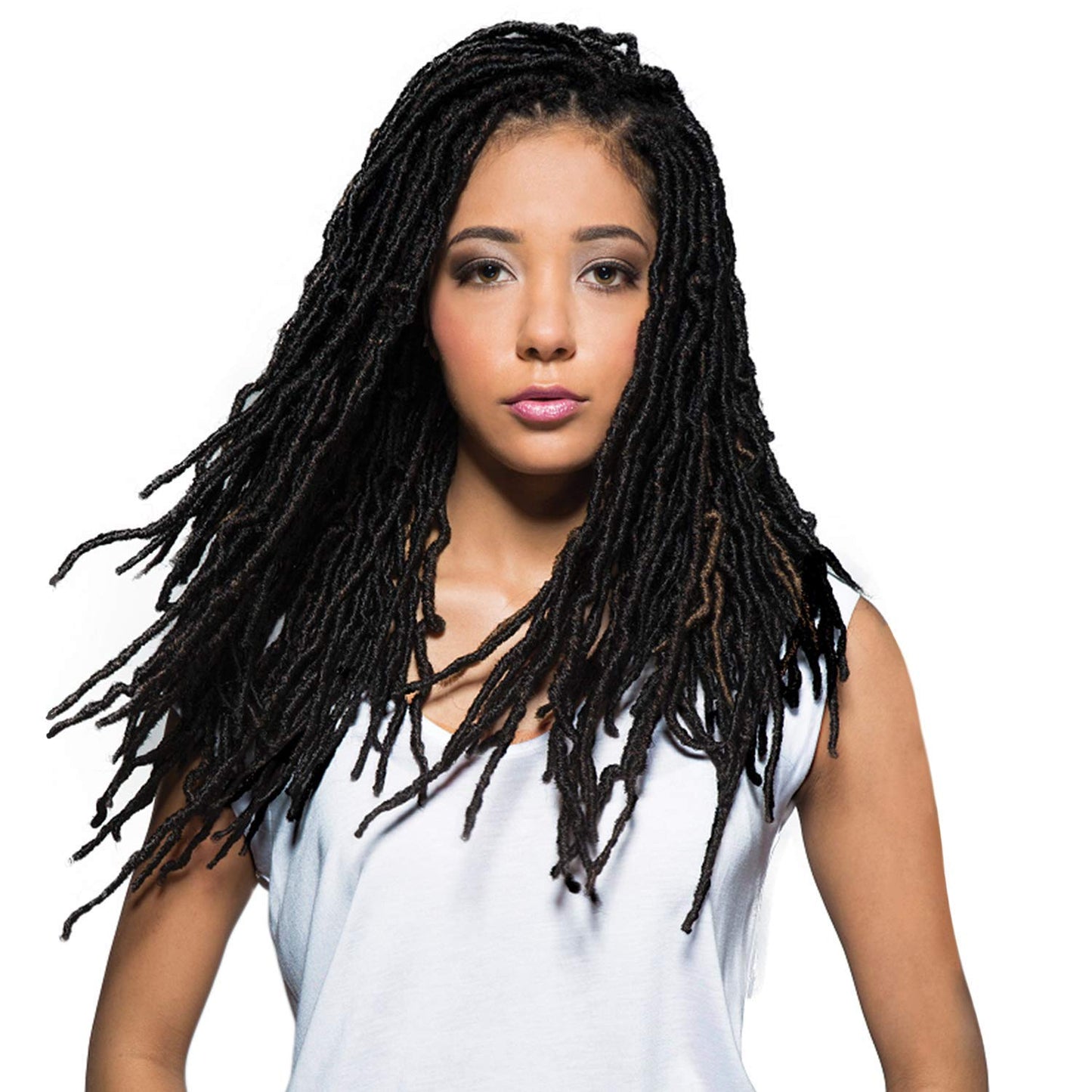 Bobbi Boss Synthetic Hair Crochet Braids African Roots Braid Collection Nu Locs 18 (6-Pack, 1B)