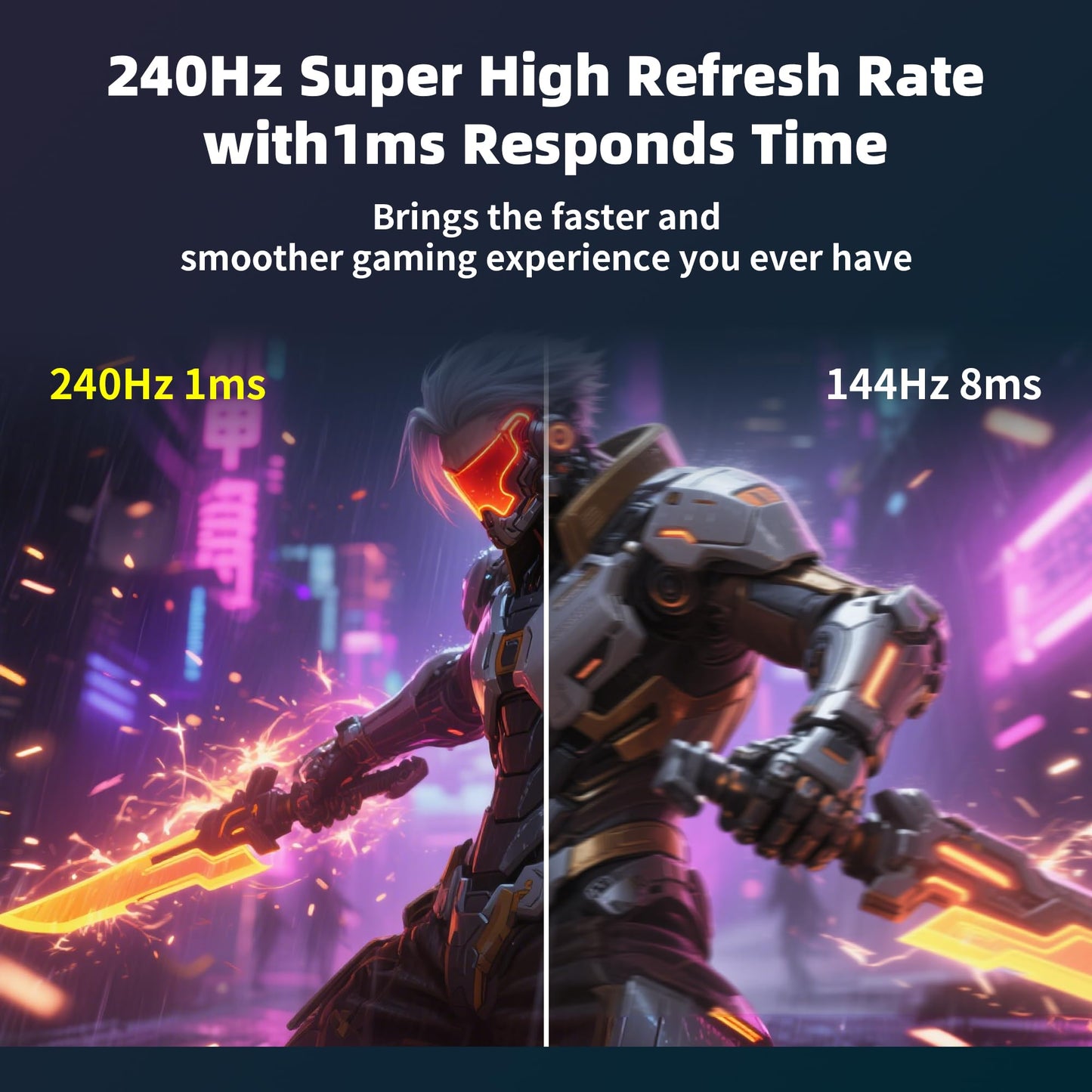 Suncy 32 Inch Curved 1k 240Hz Gaming Monitor High Refresh Rate, FHD 1080P Gaming PC Monitor HDMI DP1.4, Curved 1500R, HDR,Metal Stand,VESA Compatible.
