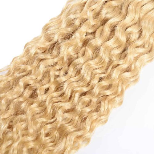 Habiliana Bundles Human Hair 18 20 22 Inch Jerry Curly Wave Blonde 613 Human Hair Bundles 11A Unprocessed Brazilian Virgin Quick Weave Hair Extensions for Black Women