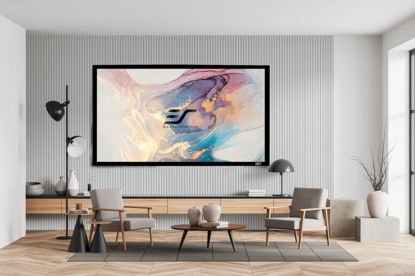 Elite Screens 150 inch Projector Screen Fixed Frame 16:9, 4K/8K UHD CineWhite UHD-B, ISF Certified, UST/Short/Standard Compatible, SB150WH2