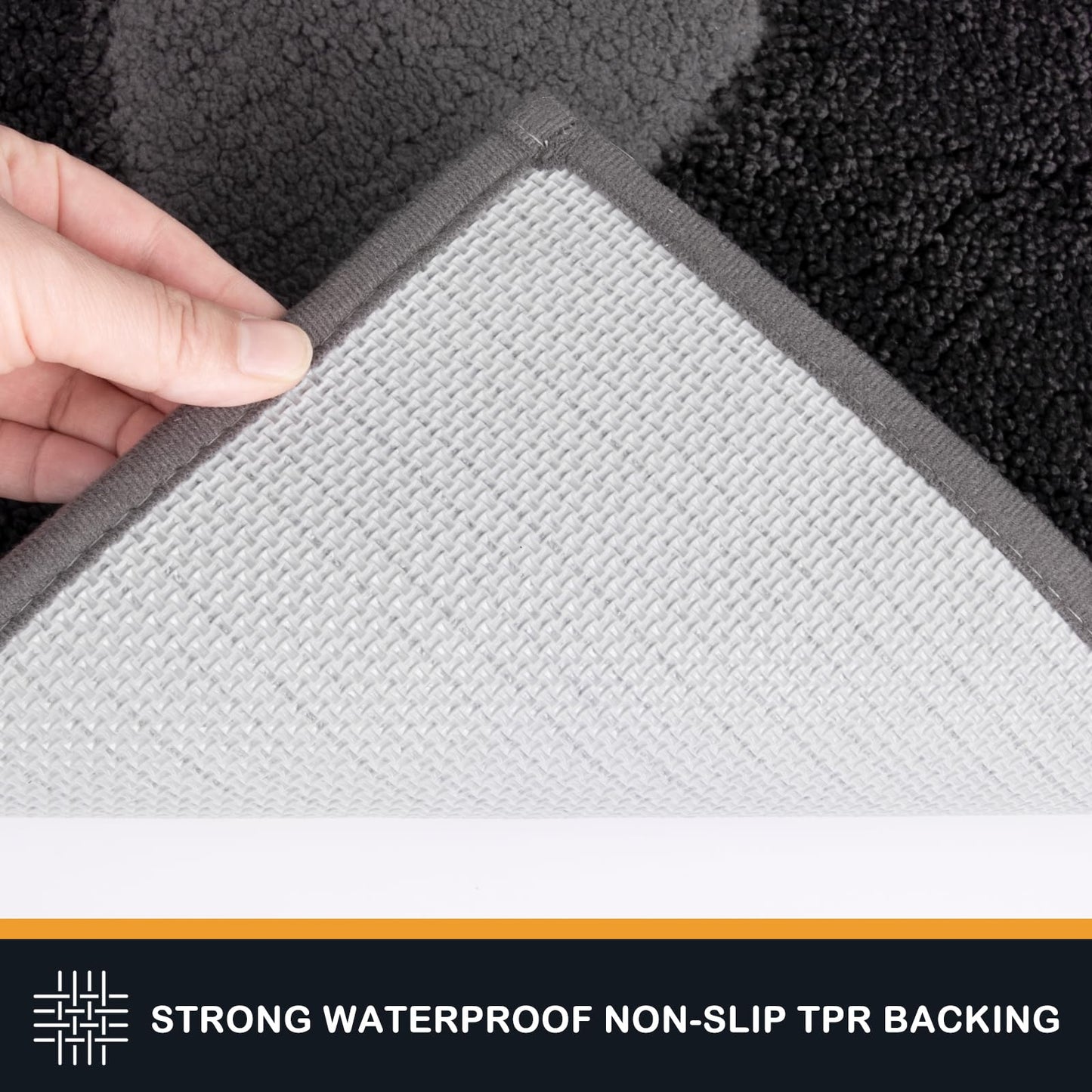 PURRUGS Dirt Trapper Door Mat 33.5" x 59", Non-Skid/Slip Machine Washable Microfiber Entryway Rug, Dog Doormat, Super Absorbent Welcome Mat for Muddy Wet Shoes and Paws, Charcoal