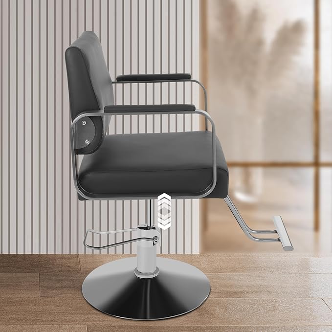 Barber Chair Salon Chair for Hair Stylist Hair Chair for Barbershop Home Height Adjustable & 360° Swivel Styling Salon Chairs Spa Beauty Salon Equipment, Max Load Weight 440Lbs
