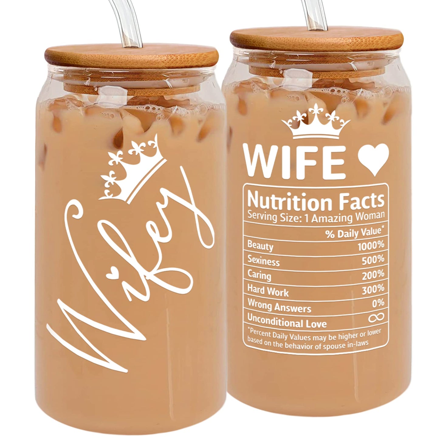 GINGULMINA Gifts for Wife from Husband - Wedding Anniversary for Women, Birthday, Mothers Day, Christmas Wife Gifts for Her - Romantic Love Gift for Her - 16 Oz Can Glass