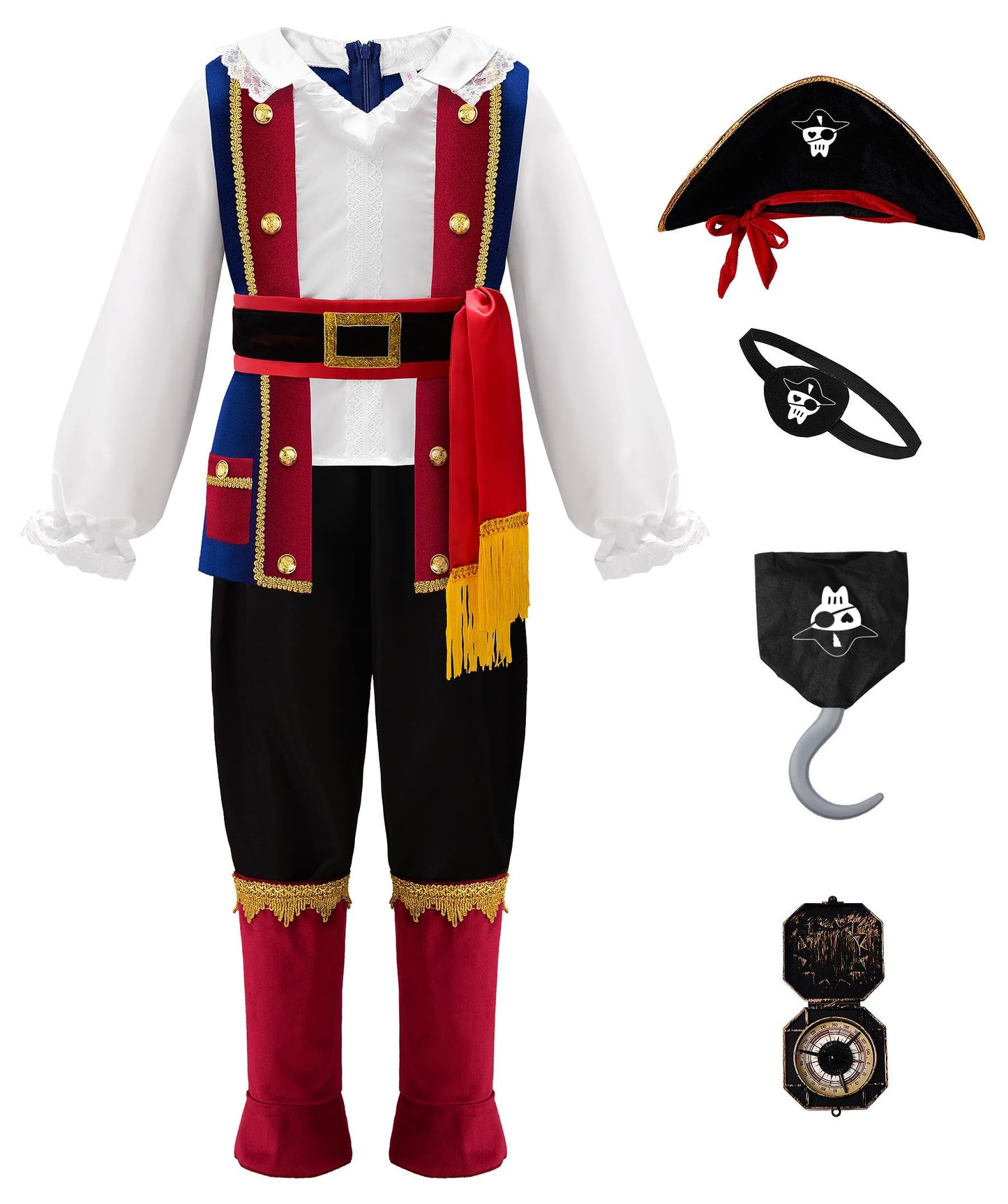 ReliBeauty Pirate Costume for Boys Costume Kids Toddler 3T/100
