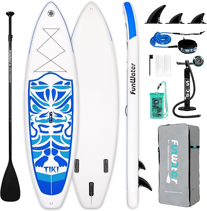 FunWater Inflatable Ultra-Light Stand Up Paddle Board for All Skill Levels with Premium SUP Paddleboard Accessories,Non-Sl...