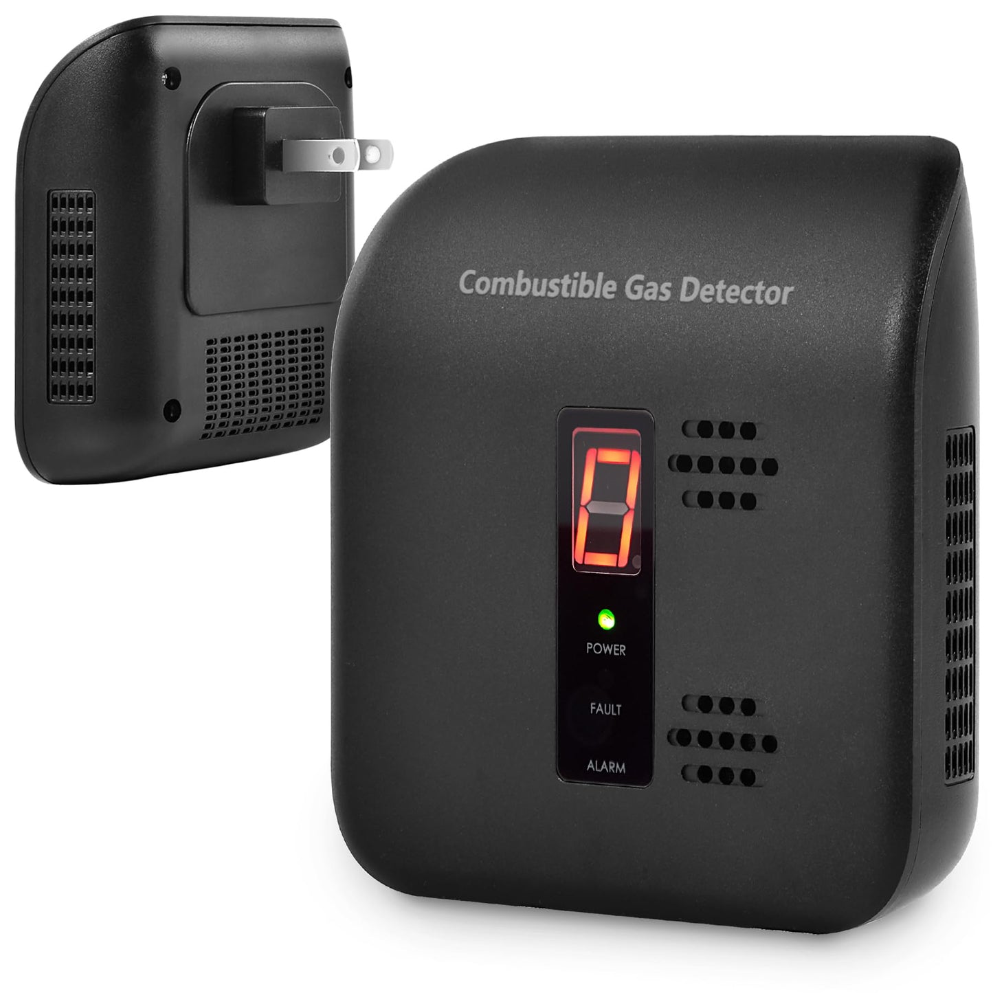 Xalire Plug-in Natural Gas Leak Detector for Home - Sensitive Alarm for Methane, Propane, Butane & LPG in Kitchen, RV Black