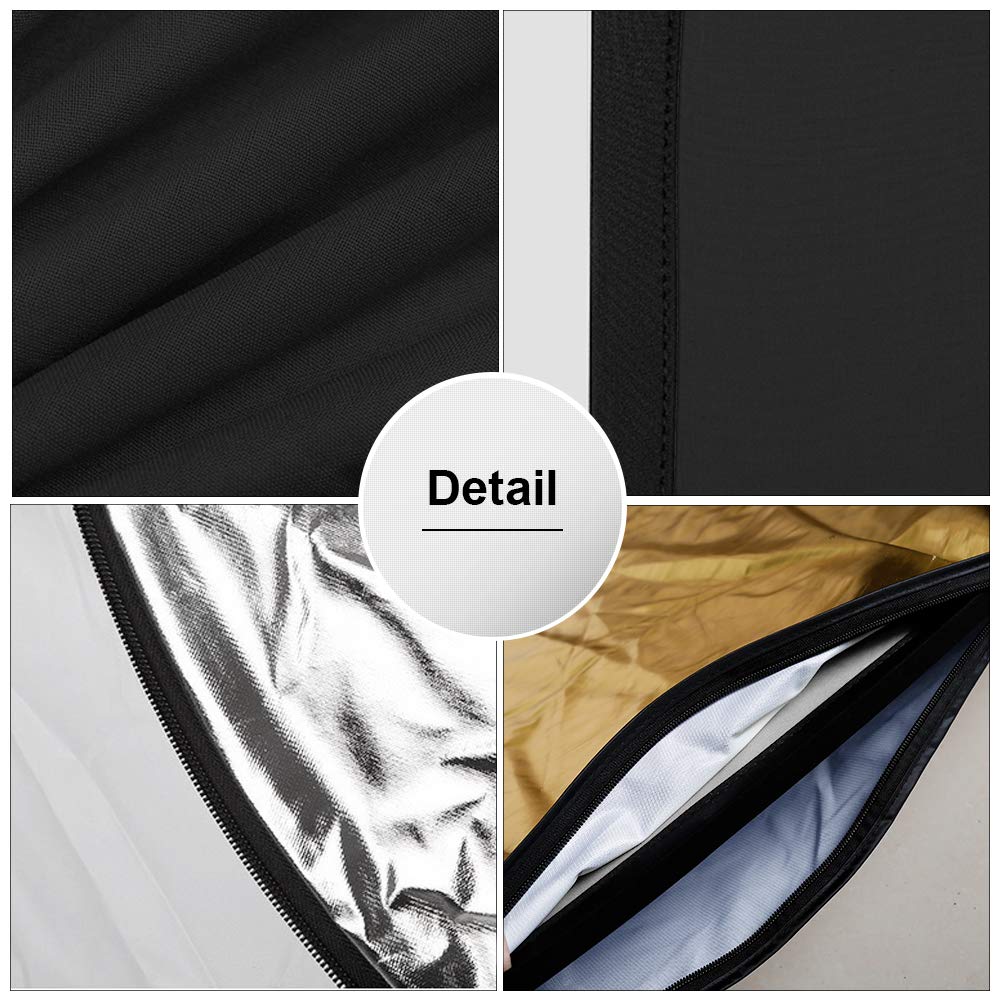 Konseen 4 in 1 Collapsible Pop Up Backdrop Reflector Panel for Photographys 1.5x2 M/5x6.5feet Chromakey 100% Cotton Muslin Black White Reversible Photo Background Screen with Carry Bag