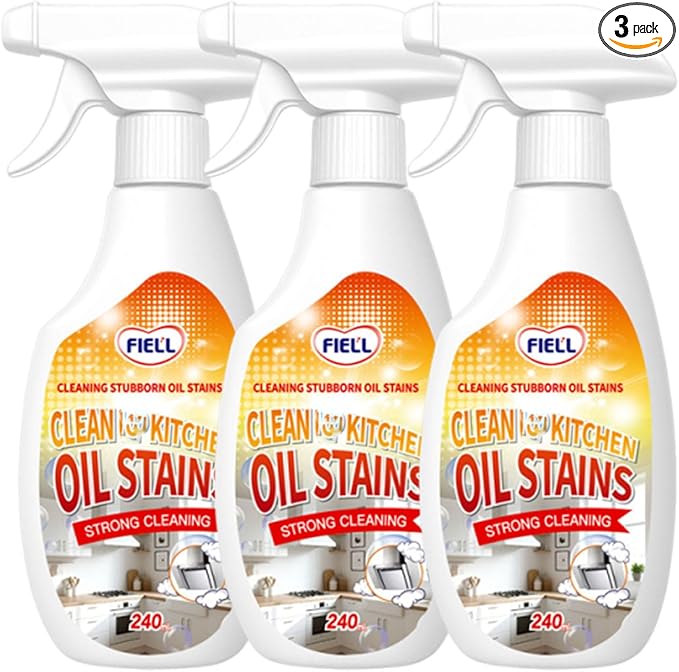 Fiell Heavy-Duty Kitchen Degreaser Foam Cleaner, 8 Fl Oz Heavy Oil Cleaner Stain, Multi Functiona Foam Cleaner Spray, Degreaser Cleaner Heavy Duty (3)