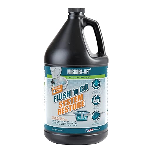 MICROBE-LIFT Emergency Septic Tank System Restore - Fast Acting Septic Tank Clog and Odor Removal for Troubled Septic Tanks Up to 2,500 Gallons - 1 Gallon