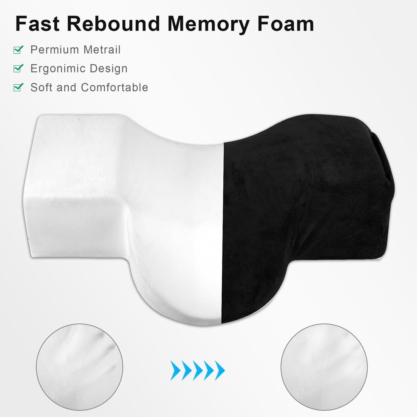 IMENE Lash Pillow for Lash Extensions- Memory Foam Lash Pillow with Neck and Back Support, Ergonomic lash Bed Pillow with Velvet