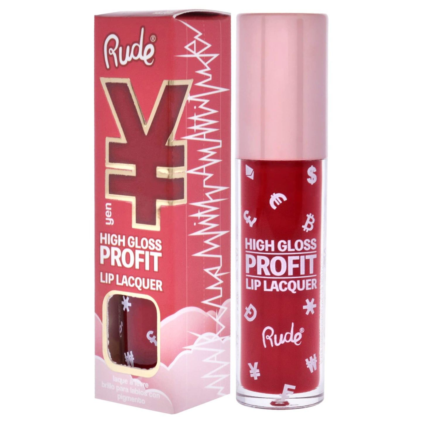 Rude Cosmetics High Gloss Profit Lip Lacquer - Yen Lip Gloss Women 0.141 oz