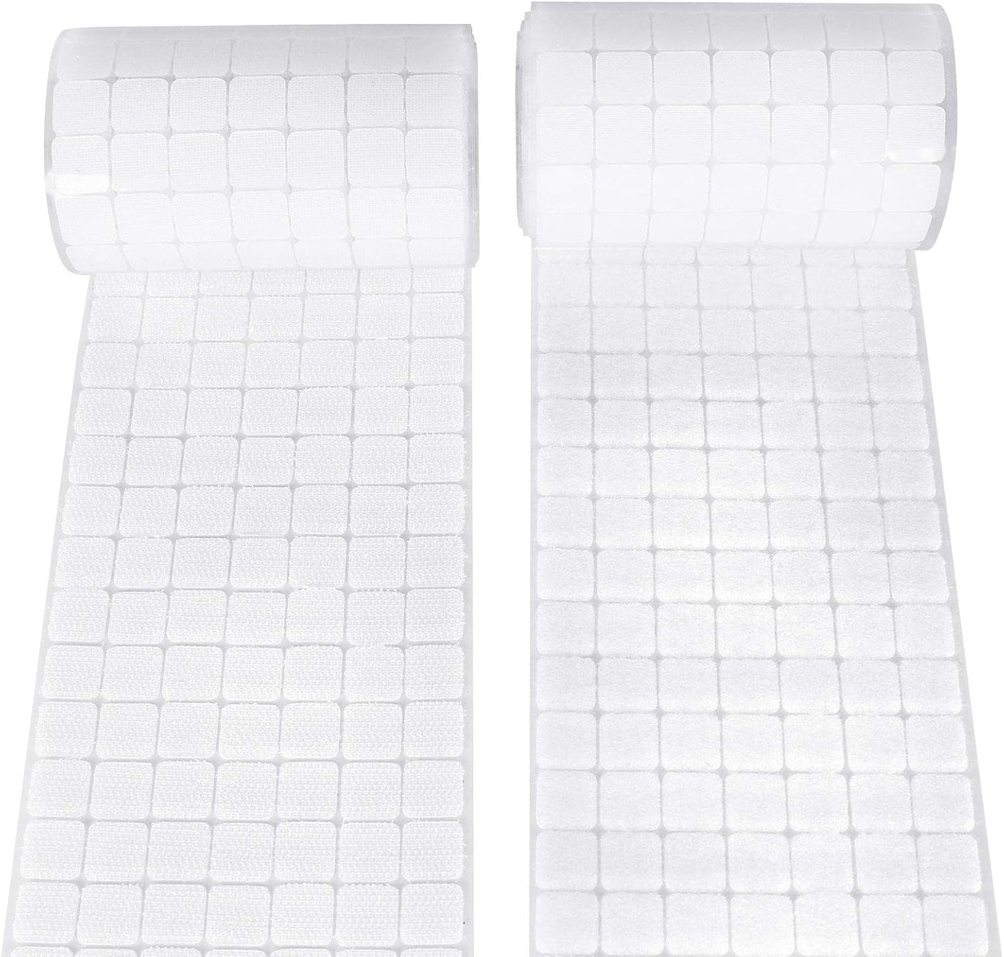 Self Adhesive Dots,0.59 Inch Diameter 1100pcs(550Pairs) Strong Sticky Hook Tapes, Square Adhesive Back Loop Nylon Strips with Waterproof Fastener,Perfect for School Classroom,Office,DIY-White