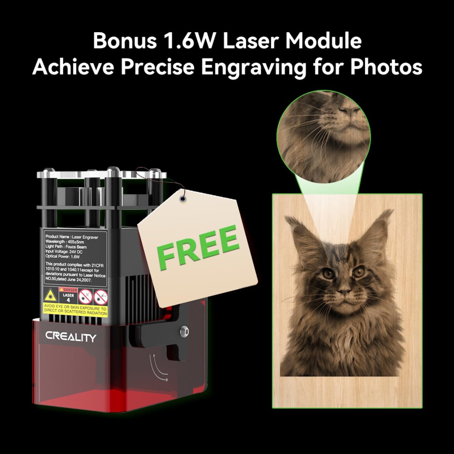 Creality Falcon2 Pro 60W Laser Engraver-Desktop Diode 240000mW Output with Integrated Enclosure, Camera&Air Assist for Batch Process, 700mm/s, Laser Cutter and Engraver Machine for Wood/Acrylic
