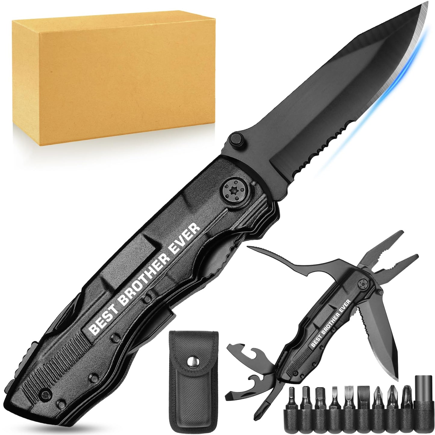 Gifts for Brother - Brother Gifts, “BEST BROTHER EVER” Brother Birthday Gifts - Brother Gifts from Sister, Christmas Brother Gifts - Multitool Knife for Brother, Fathers Day Brother Gift Ideas