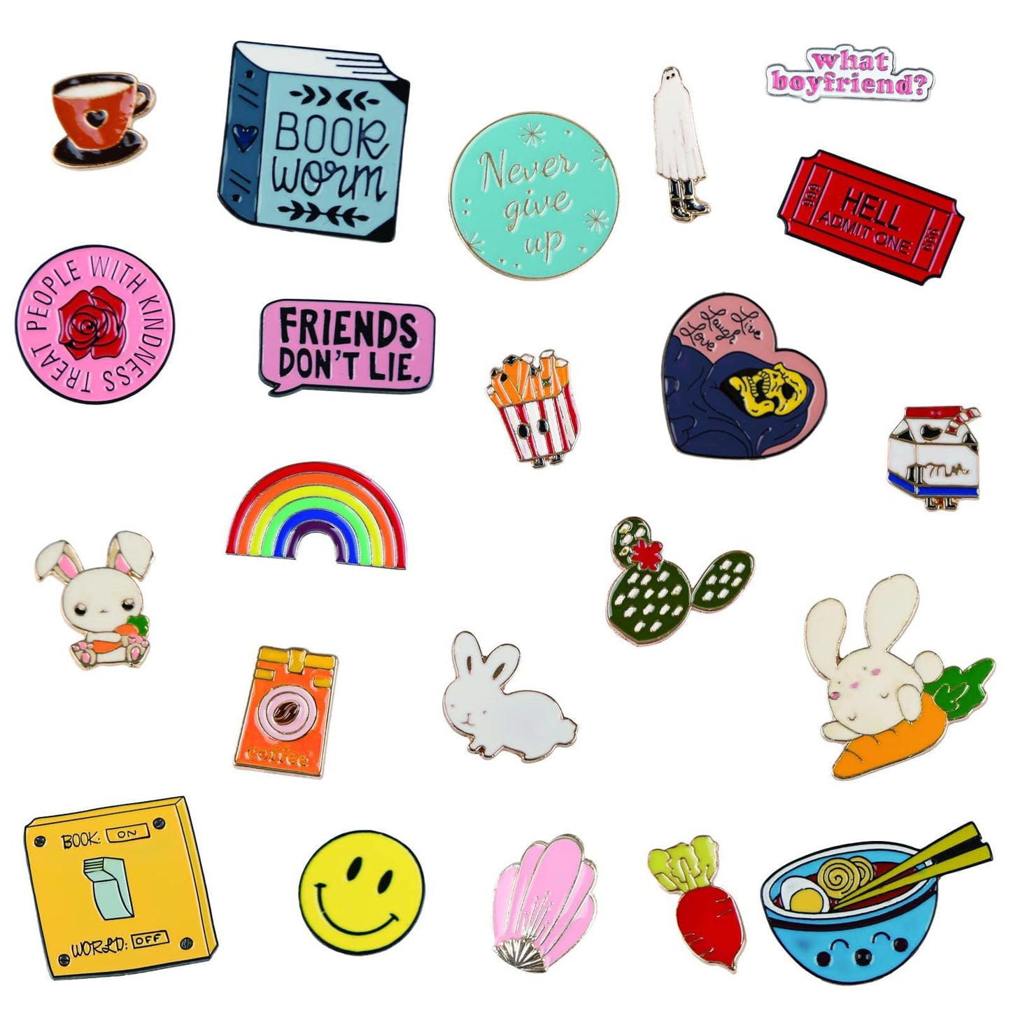 Mixed Enamel Lapel Brooch Pin Set 20 Pieces | Decoration for Backpack, Hat and Jacket | Birthday Christma Holiday Gift for Frien