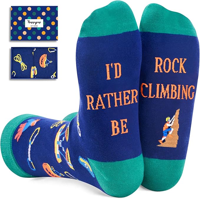HAPPYPOP Sports Gifts for Men Women - Rock Climbing Running Gifts, Running Hunting Socks
