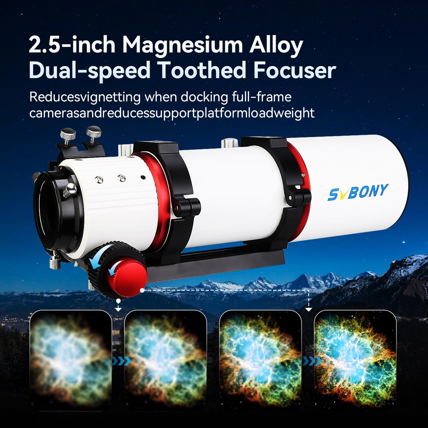 SVBONY SV550 Telescope, 80ED F6 Triplet Apochromatic Refractor OTA, 2.5" Micro-Reduction Rap Focuser, 87mm Back Focus Distance, Telescope for Adults High Powered, for Deep Sky Astrophotography&Visual