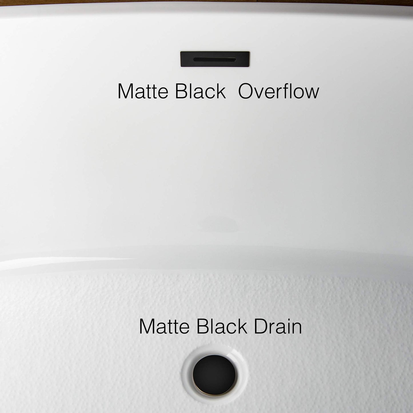 WOODBRIDGE 71" Acrylic Freestanding Bathtub Contemporary Soaking Tub , White Acrylic ( Matte Black Drain/Overflow),B0017 MB Drain &O