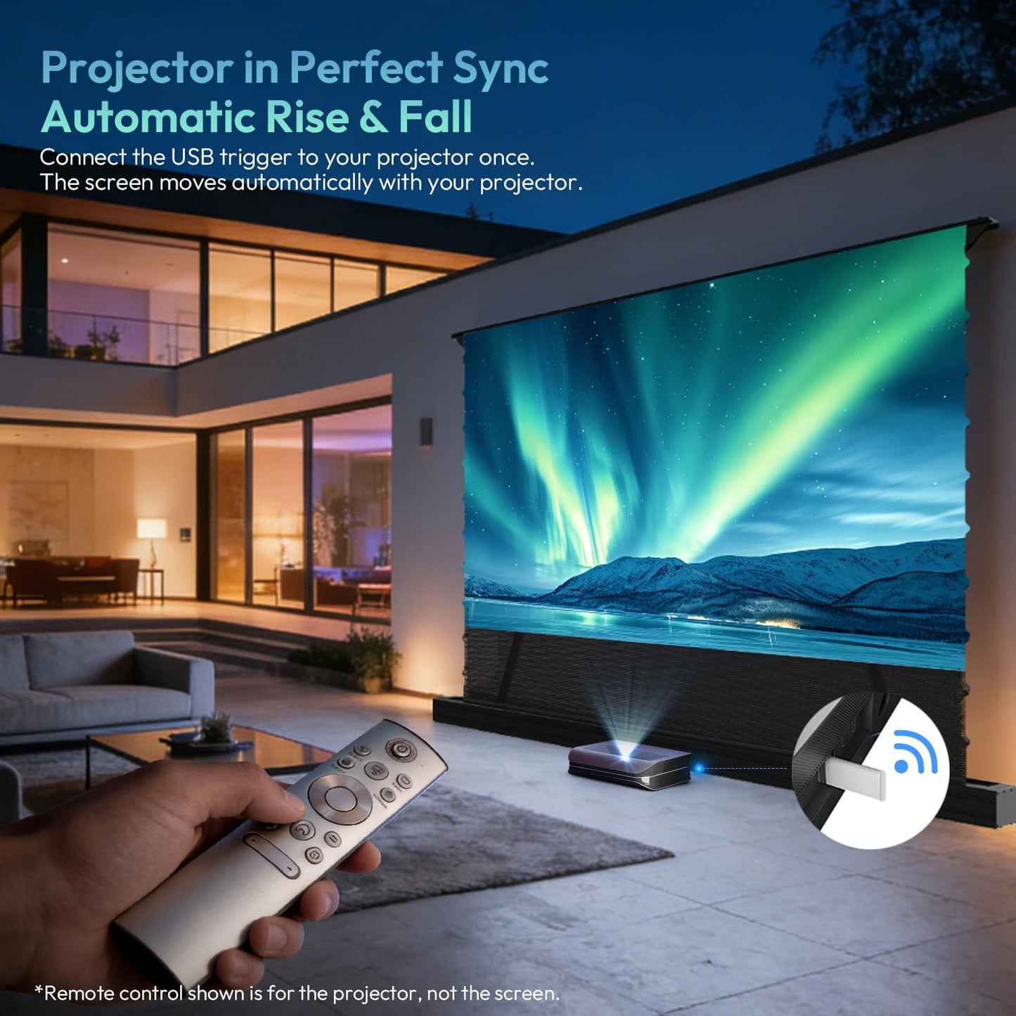 NothingProjector Motorized ALR Screen, 85% Ambient Light Rejecting, 120 inch, Floor Rising, 4K/8K UHD, Active 3D, Anti Daylight, Retractable Automatic for Standard/Long/Ultra Short Throw Projector