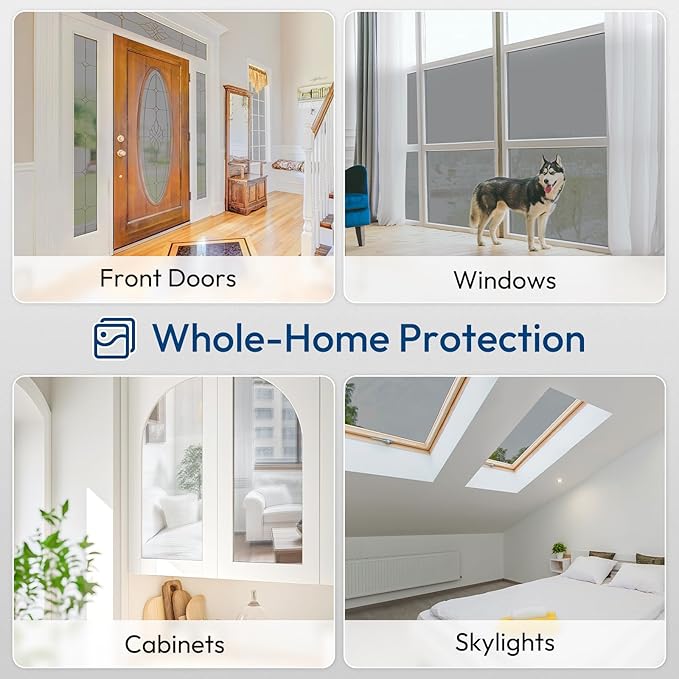 rabbitgoo One Way Window Privacy Film Tint with 3 Tools for Home, Sun Heat UV Blocking Control Reflective Adhesive Mirror Tint See Out Not in Office Door Covering, Silver, 35.4 x 157.5 inches