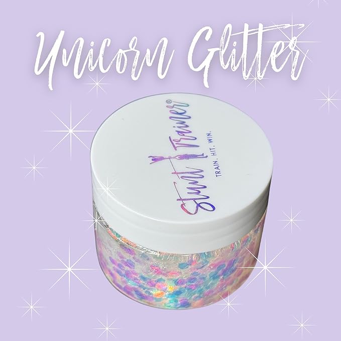 Stunt Trainer Cheer Glitter Face Body Makeup Peel Off Gel Chunky Holographic 15 Colors 1.6oz Vegan Cruelty Free Nontoxic Cheerleader Cheerleading Makeup