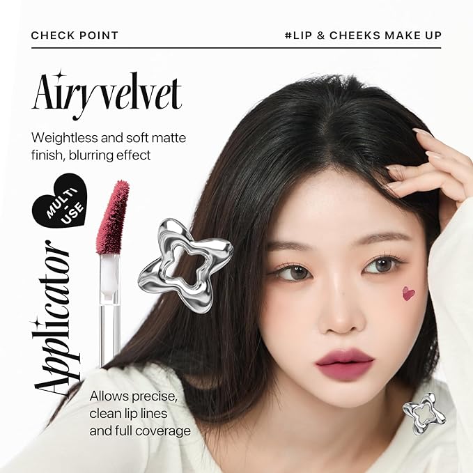 Nature Republic Light on Velvet Tint (06 MOOD PLUM) | High Pigment, Weightless Lip Tint with Velvety Matte Finish, Smooth Texture, Non-Sticky Formula, Stocking Stuffers