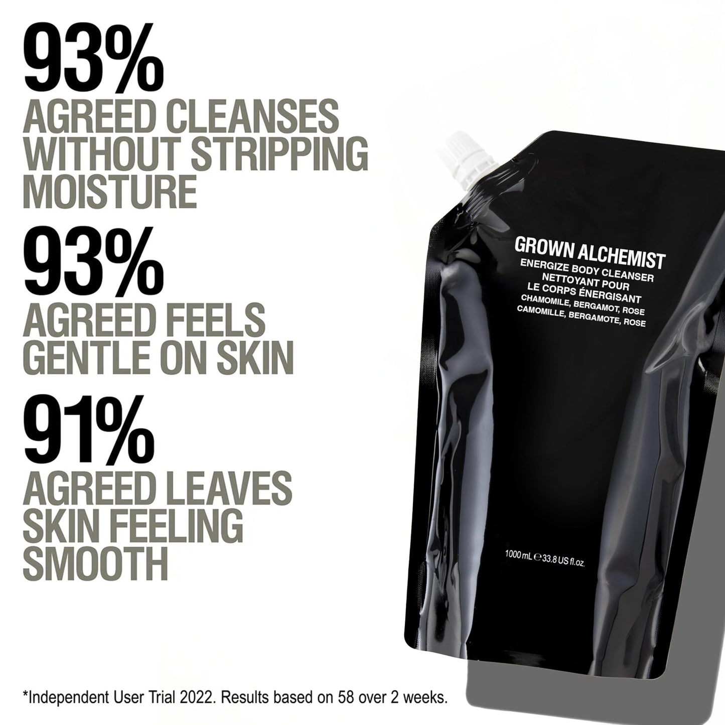 Grown Alchemist Energize Body Cleanser Refill Pouch. Chamomile, Bergamot & Rose Body Cleanser. Gentle Body Wash. Hydrates & Clea