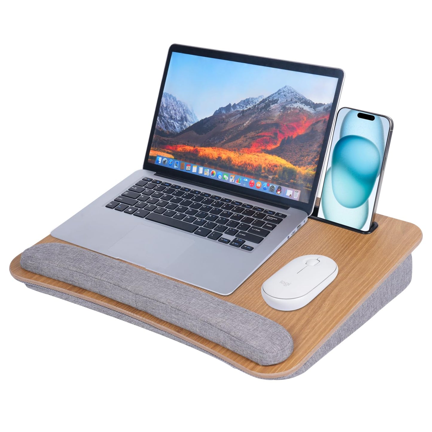 NAVASIF Portable Lap Desk for Laptop with Cushions, Work from Home Solution, Lightweight, Fits up to 15.6 inches Laptop, iPad Tablet and Phone Holder (Medium Size)