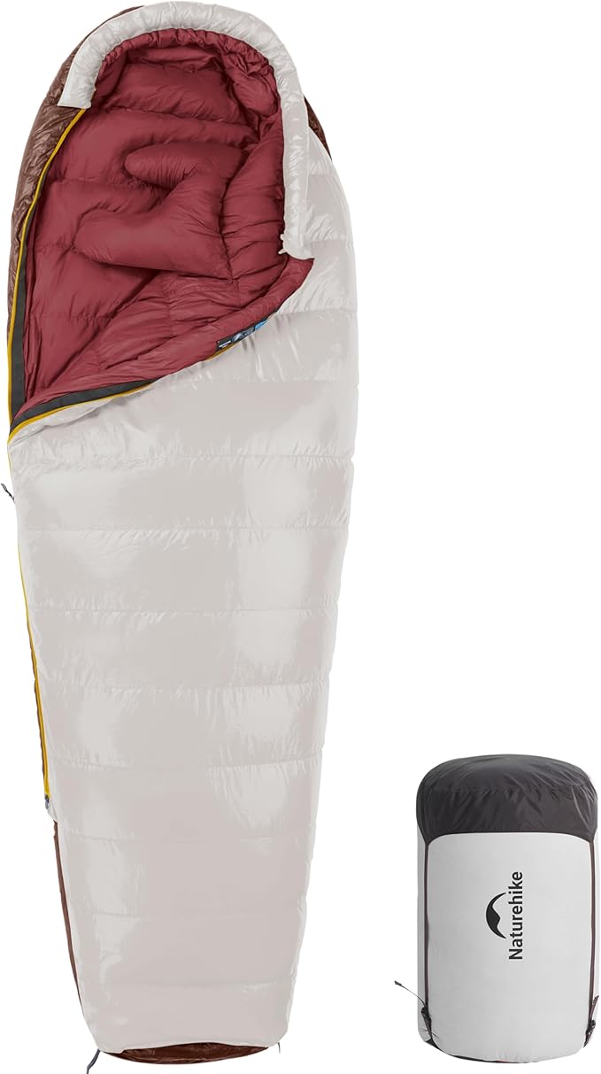 Naturehike 0 Degree Down Mummy Sleeping Bag for Adults, 650 Fill Power, Cold Weather Backpacking Sleeping Bag with RDS Dow...