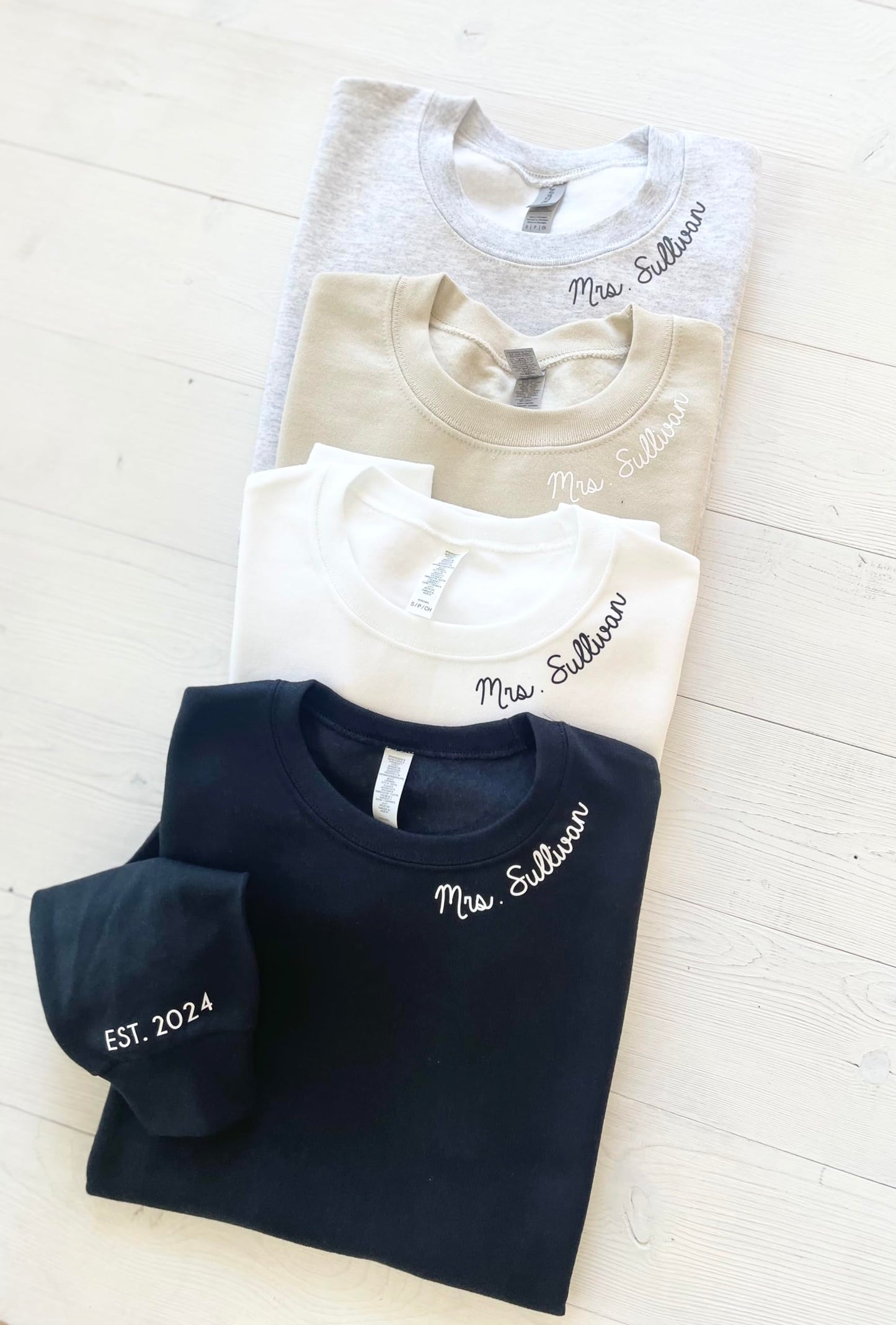 Up2ournecksinfabric, Mrs Sweatshirt - Custom Mrs Sweatshirt - New Mrs - Honeymoon Pajamas - Wedding Gift - Future Mrs. Gift