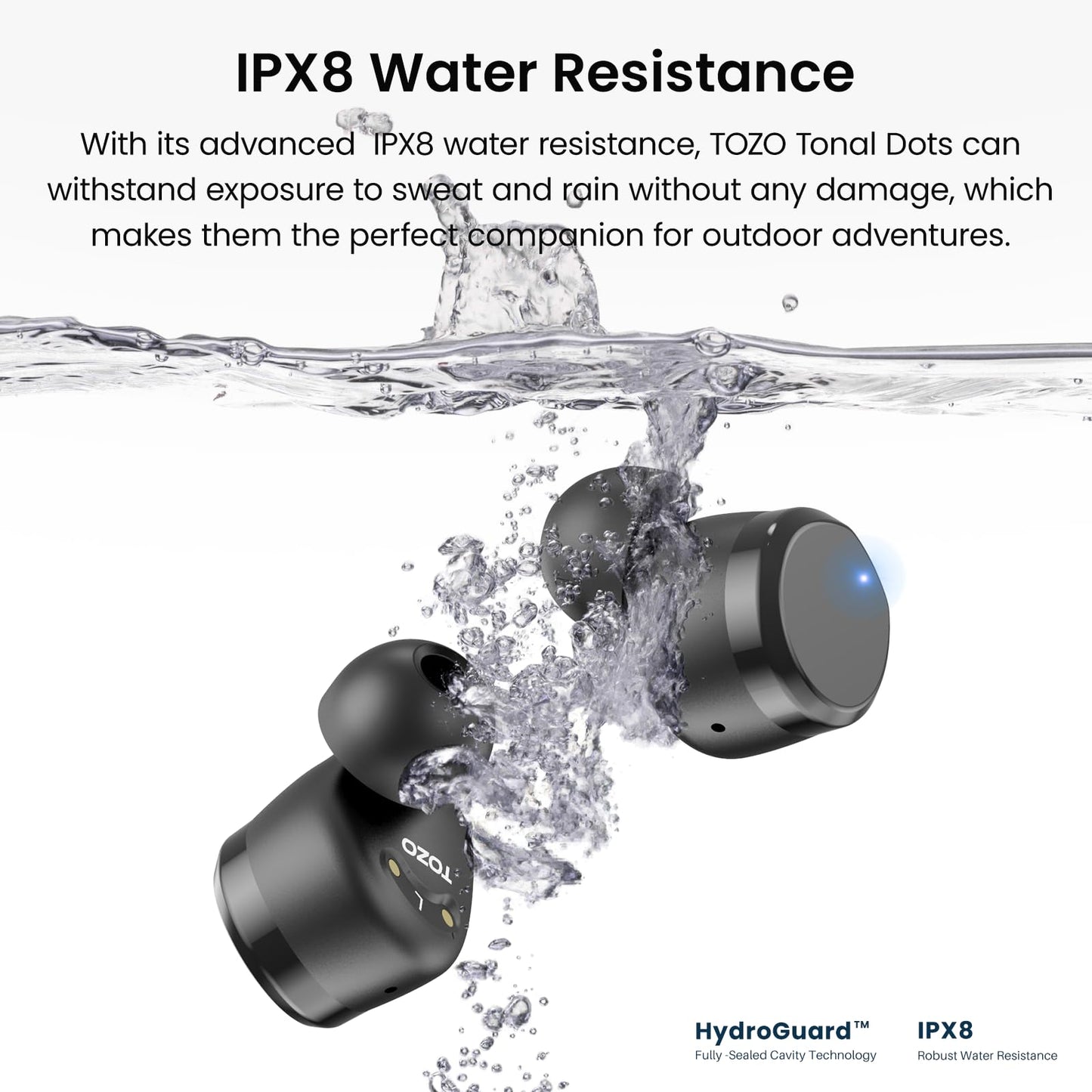 TOZO T12 Wireless Earbuds Bluetooth 5.3 Headphones, Call ENC Noise Cancelling Mic, 55Hrs Playtime App Customize EQ IPX8 Waterproof LED Digital Display Premium Sound Headset