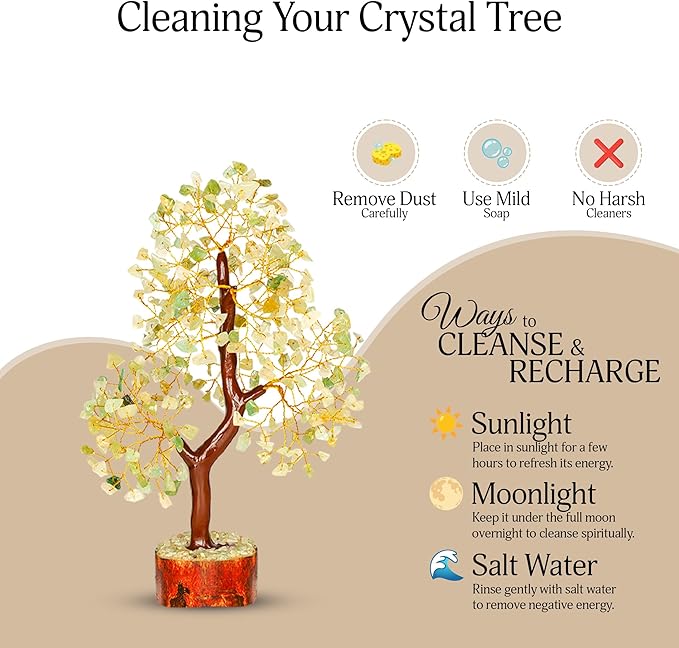 YATSKIA Green Jade Tree - Crystal Tree for Positive Energy - Crystals and Stones - Crystal Decor - Positive Energy Gifts for Women - Jade Stone - Meditation Decor