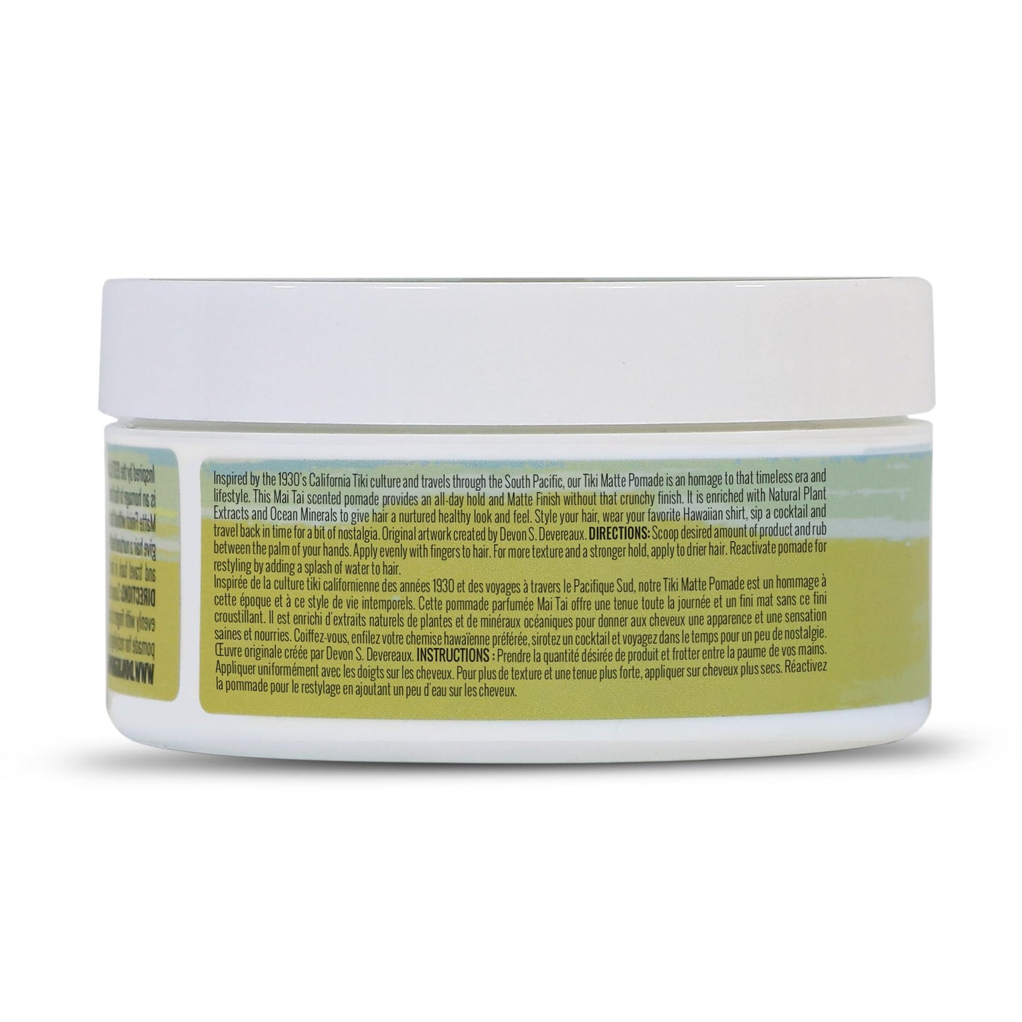 Don Juan Tiki Matte Pomade | Water Based | High Hold | Matte Finish | Natural Plant Extracts and Ocean Minerals | Mai Tai Tropic