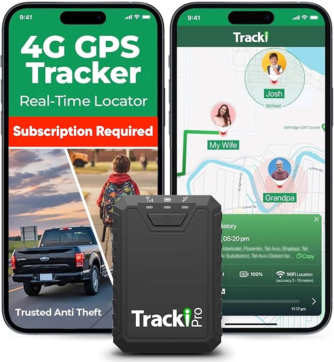 Tracki Pro GPS Tracker for Vehicles – Magnetic Waterproof 4G LTE Car Tracker, Long-Life Battery Up to 7 Months, Unlimited ...