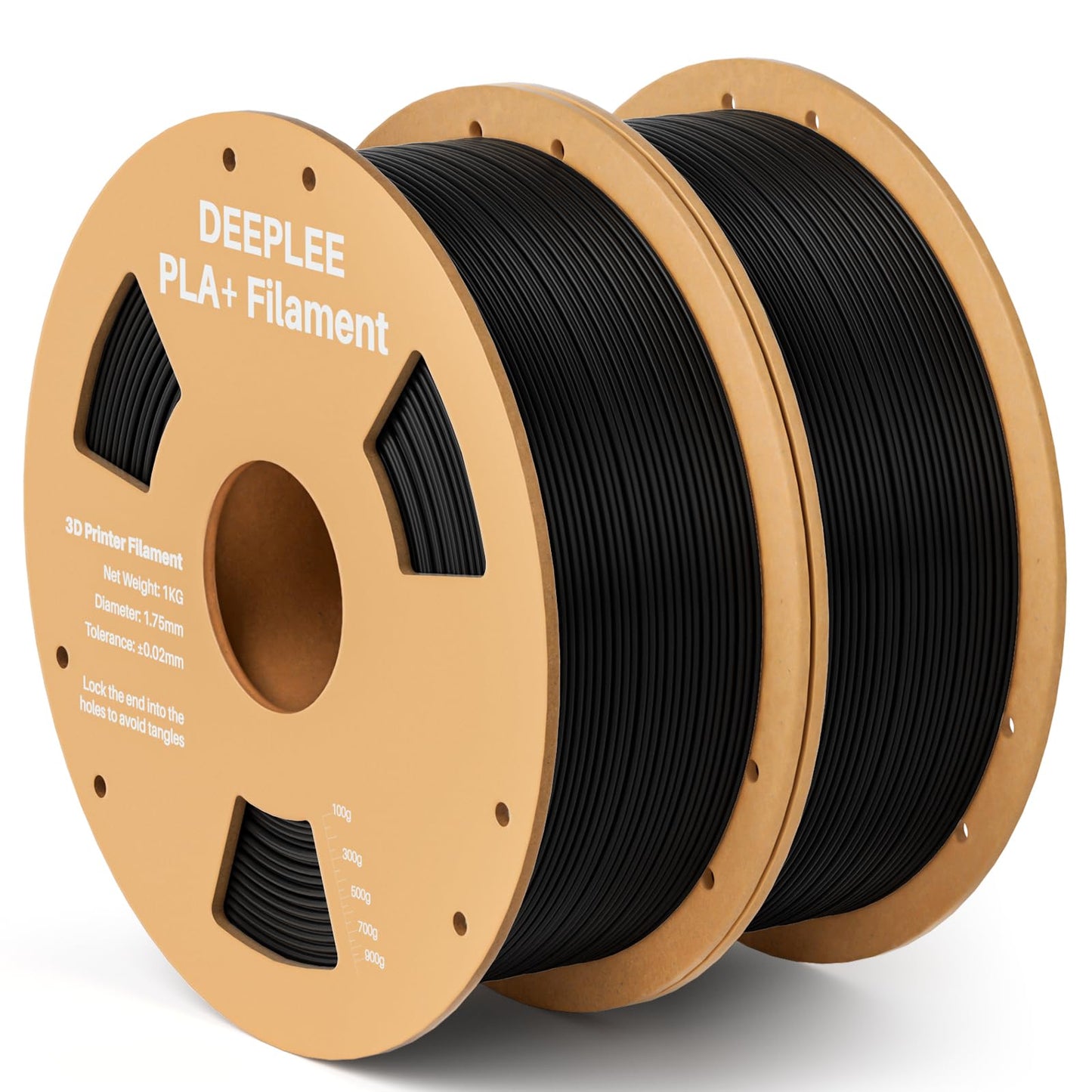 DEEPLEE PLA+ 1.75mm 3D Printer Filament, PLA Plus with Dimensional Accuracy +/- 0.02mm, Higher Strength and Toughness, Neatly Wound, No Clogging, Fits for Most FDM 3D Printers, 2KG Black