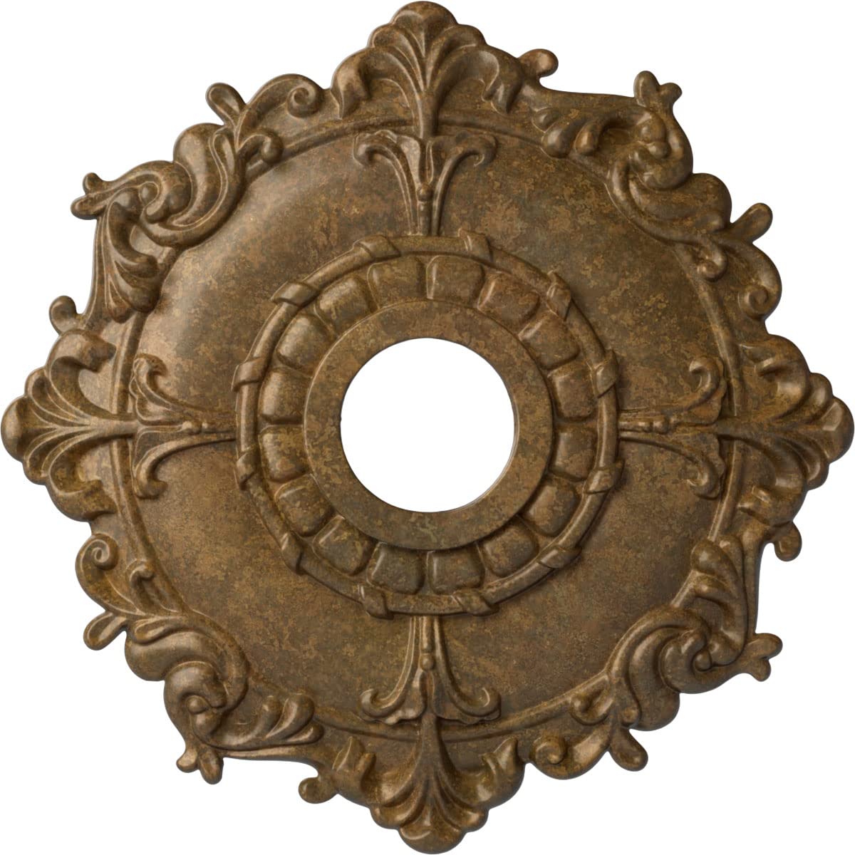 Ekena Millwork Cm18Rlrzs Riley Ceiling Medallion Fits Canopies Up To 4 5/8, Rubbed Bronze