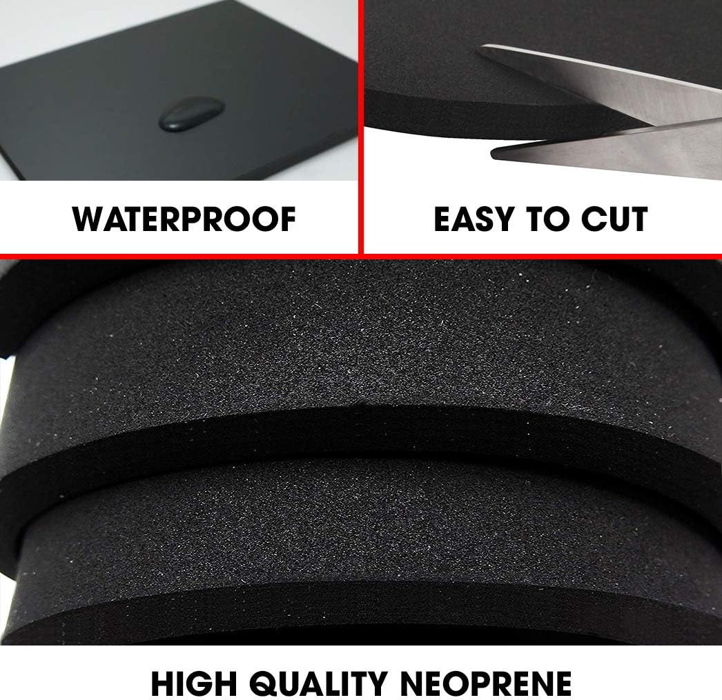 Dualplex Neoprene Sponge Foam Rubber Sheet 15x60 Inches x 1/2" Thick, Perfect Cosplay Roll Padding, DIY Project Sheet - Easy Cut Non-Adhesive Multi-Function Soundproof Rubber Foam