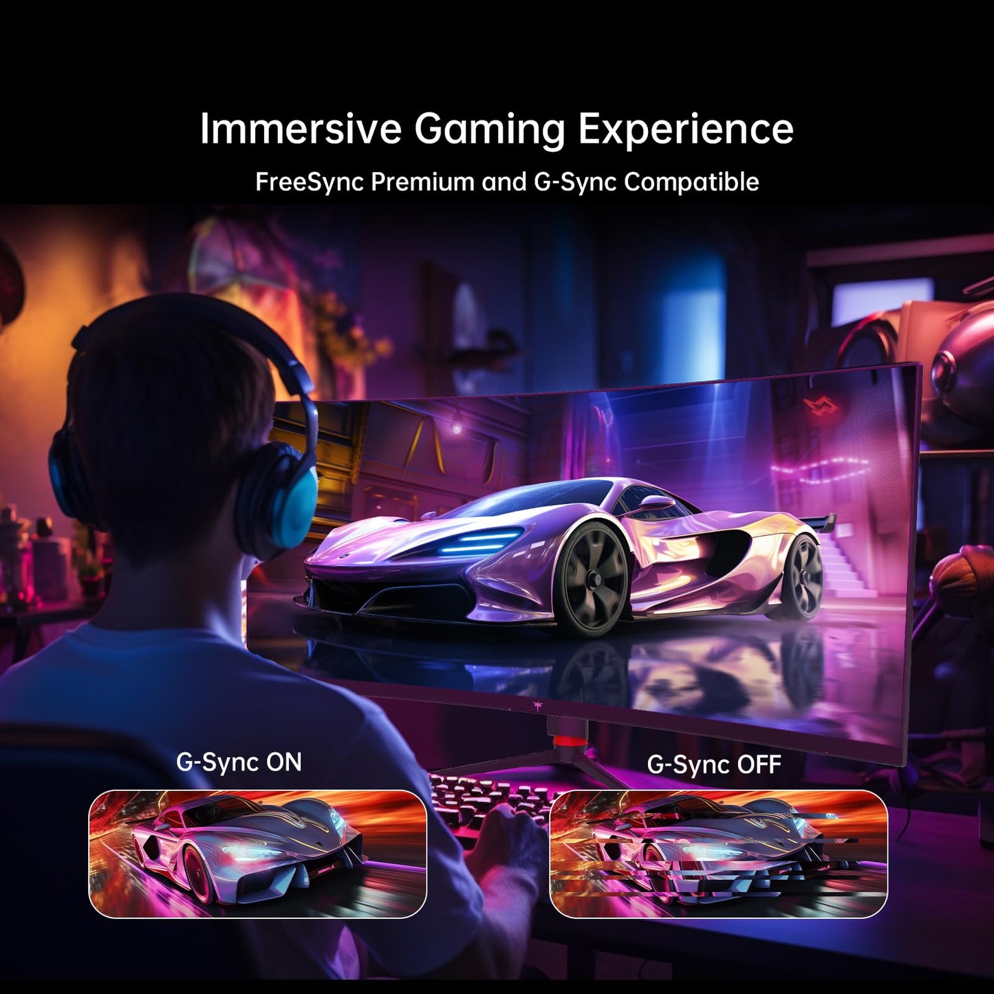 KTC 34 inch Curved Ultrawide Gaming Monitor, 180Hz WQHD 3440x1440 PC Monitor, 21:9, 1ms, 1500R, Adaptive Sync, HDMI Display Port, PBP/PIP, Height/Tilt/Swivel/Pivot Adjustment, VESA Mount, H34S18S