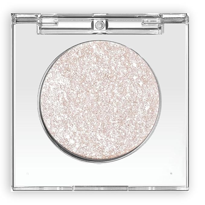 Shimmer Glitter Eyeshadow Palette, Korean Eye Glitter Makeup, Ultra-Blendable, Sparkle Silver Champagne Gold Eye Shadow, S...