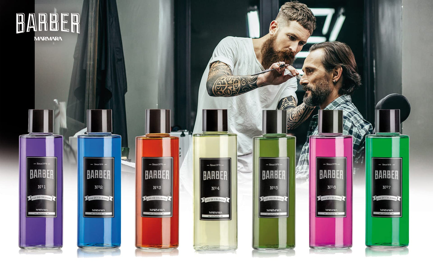 Marmara Barber Cologne - Best Choice of Modern Barbers and Traditional Shaving Fans Glass Bottle (500 ml, No7)