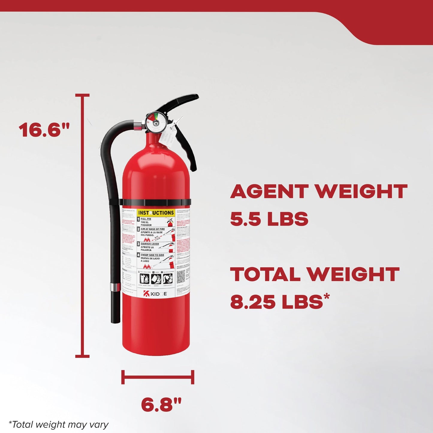 Kidde Multipurpose Fire Extinguisher for Home, Office, Dorm, Residential 3A40BC