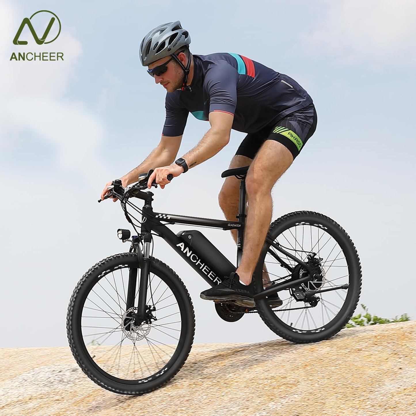 ANCHEER 26" Electric Bike for Adults, Peak 749W Ebike, 19.8MPH Electric Bicycle with 48V 374Wh / 48V 499Wh Battery(3H Fast Charge), LCD Display, Front Suspension, UL2849 Compliant, White Gladiator