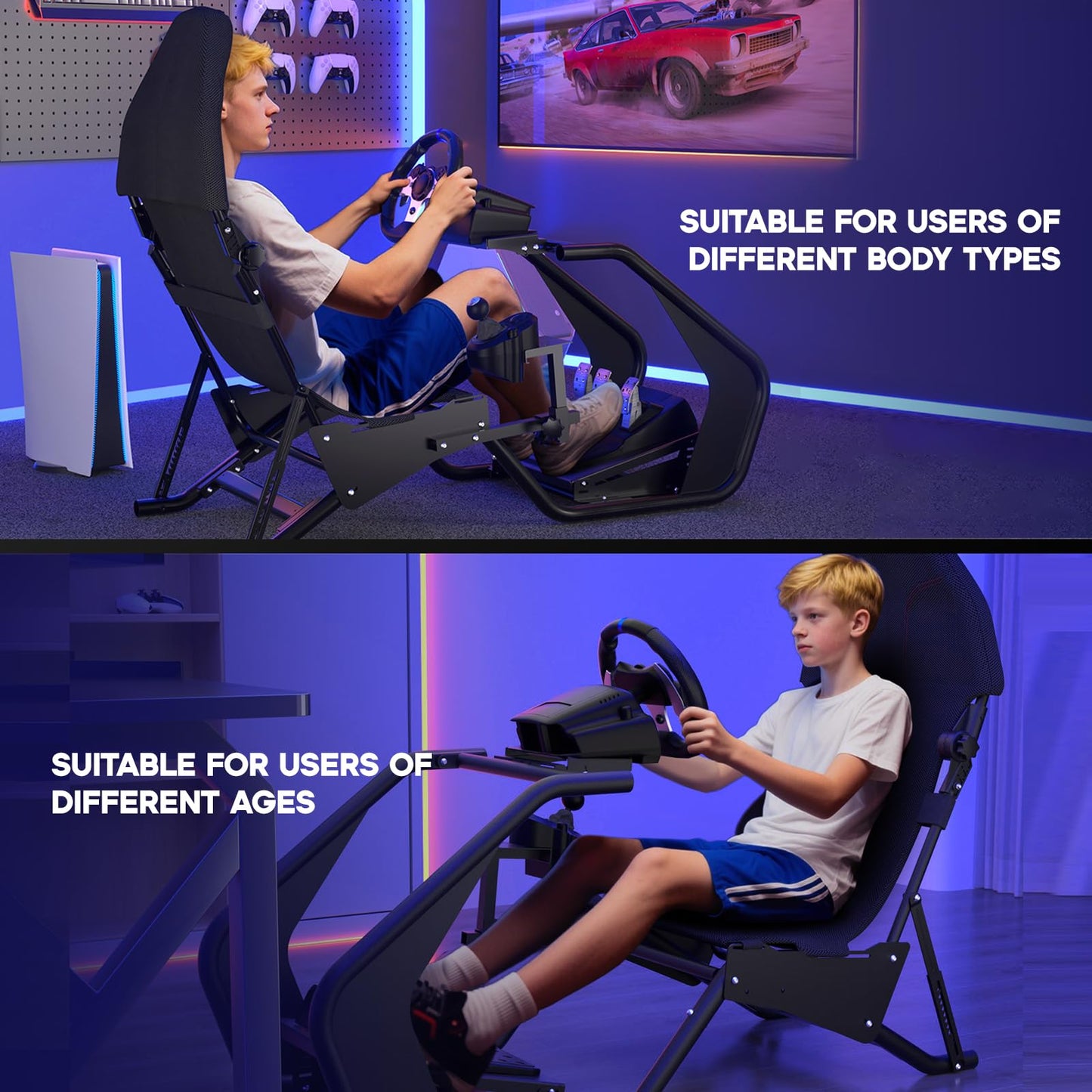 DIWANGUS Racing Simulator Cockpit, Sim Race Cockpit with Adjustable Seat & Shifter Mount, Sports Car Gaming Cockpit Style Design for Logitech G29/G920/G923, Thrustmaster for PS5 PS4 Xbox Accessories