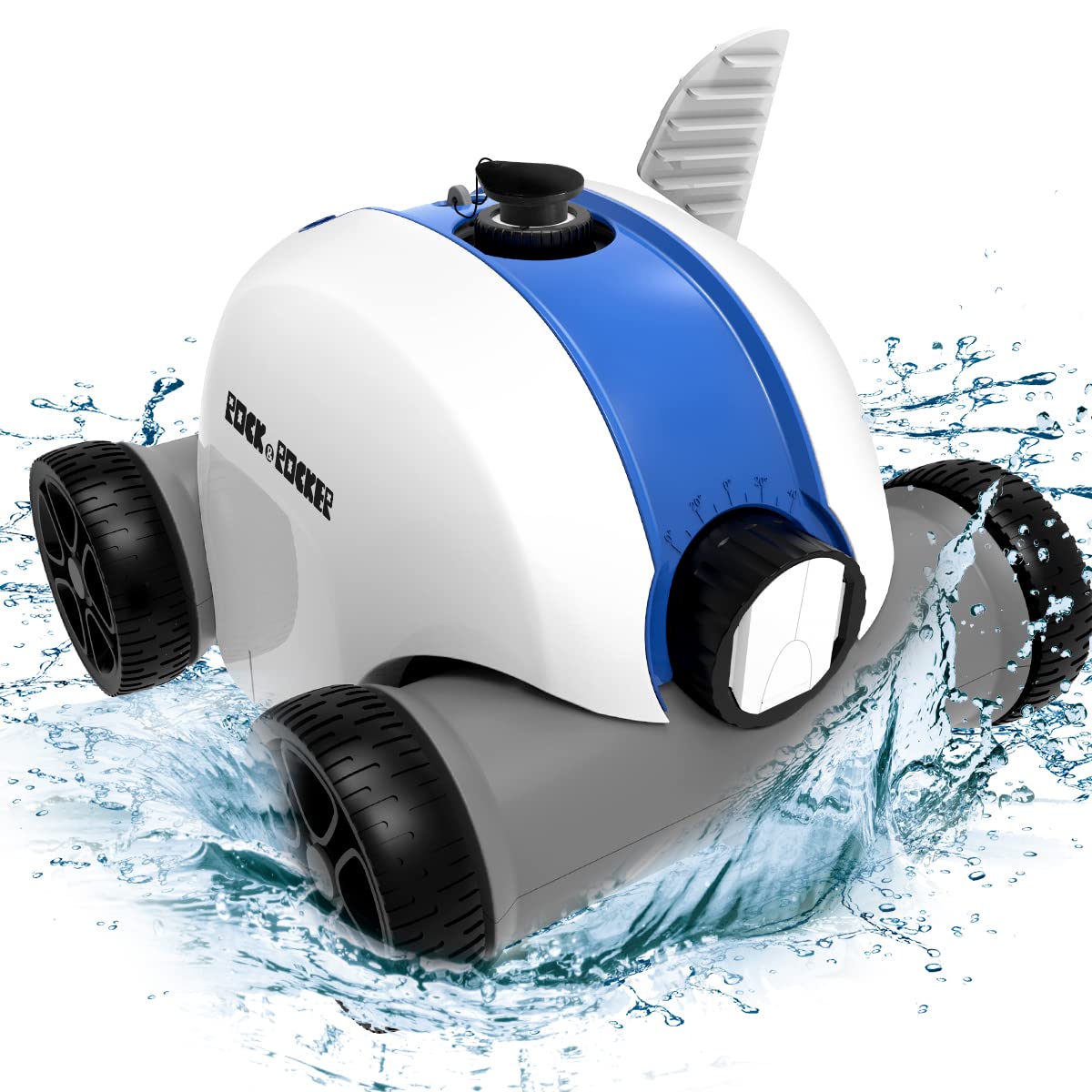 (2023 Upgrade) Rock&Rocker Cordless Robotic Pool Cleaner，Pool Vacuum with Dual-Drive Motors, Up to 90 Mins Runtime, Powerful Suction, Cleaning for Above or Inground Pools up to 861 Sq Ft, Blue