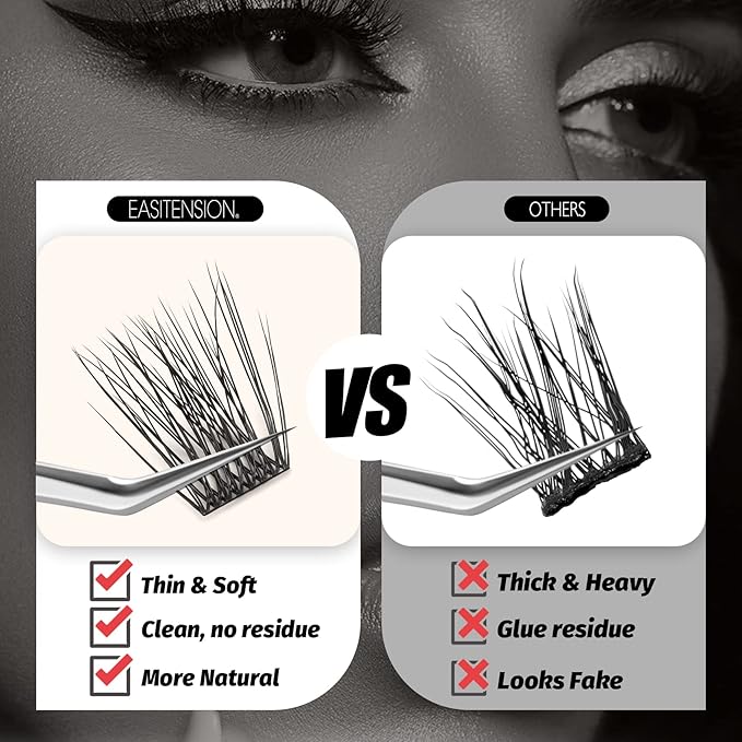 DIY Eyelash Extension Lash Clusters 120 Clusters False Eyelash 3D Effect Individual Natural Lashes Set at Home Eyelash Extension Kit Lashes Pack Sparkle Mixed