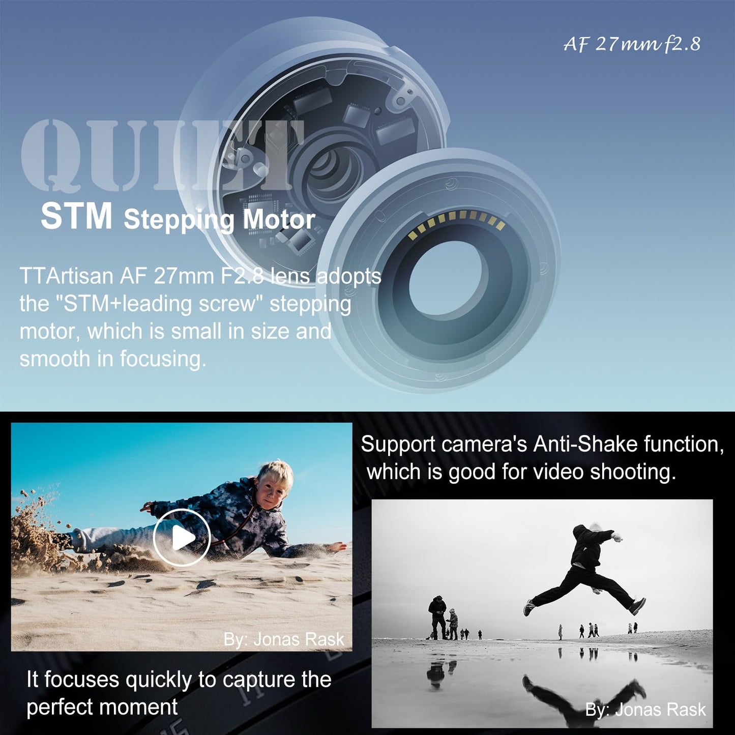 TTArtisan AF 27mm F2.8 f/2.8 XF-Mount APS-C Auto Focus STM Lens for Fujifilm Fuji X-Mount Cameras X-T10 X-T2 X-T20 X-T30 X-T3 X-T4 X-T5 X-T100 X-T200 X-T30 X-PR01 X-PR02 X-PR03 X-E4 -Black