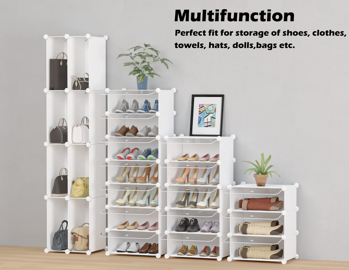 HOMIDEC Shoe Storage, 10-Tier Shoe Rack Organizer for Closet 20 Pair Narrow Shoes Shelf Cabinet for Entryway, Bedroom and Hallway