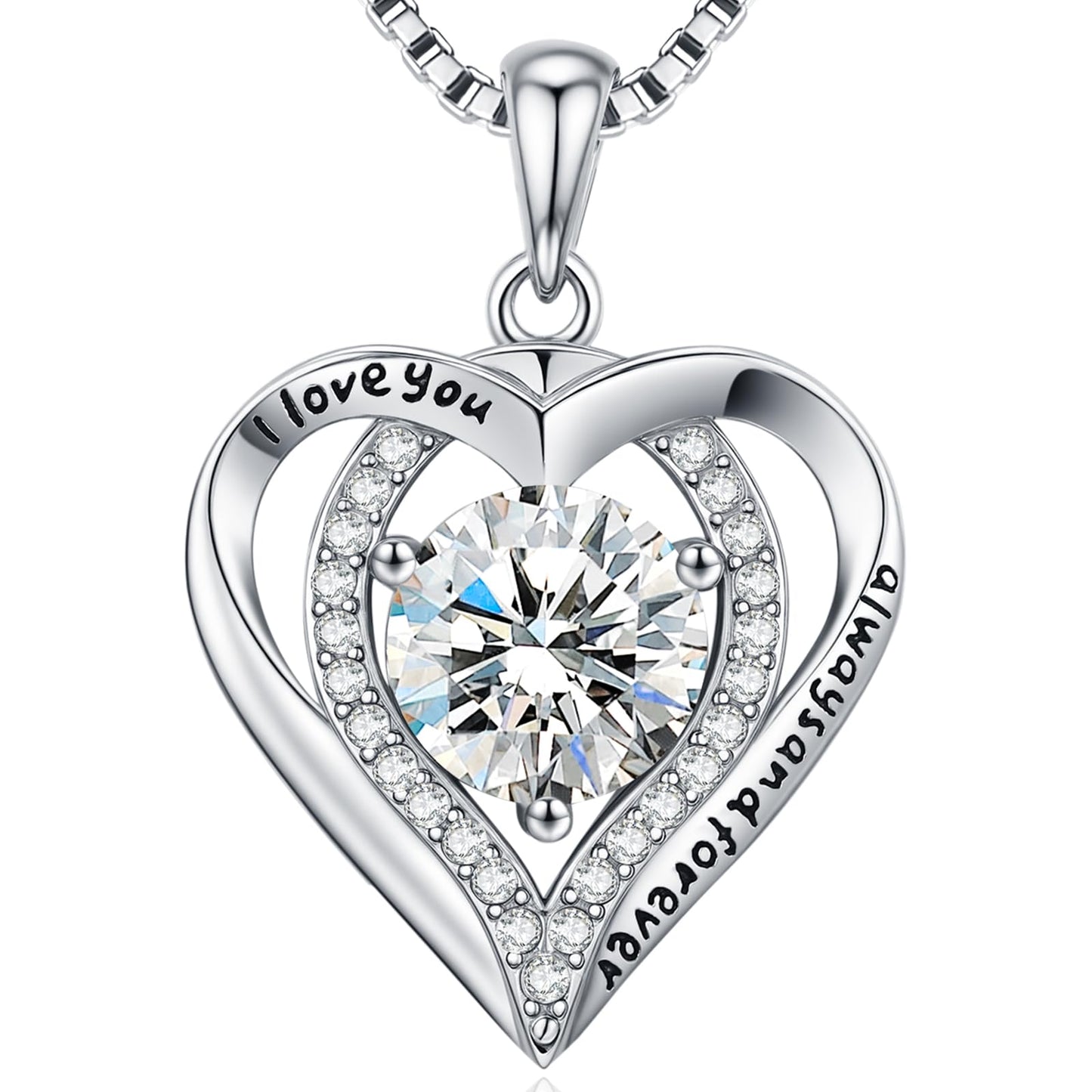DOFRID Moissanite Necklace for Women, 1-3 Carat Heart Pendant Necklace, 925 Sterling Silver, Anniversary Present for Wife, Women, Birthday Gifts for Wife, Jewelry Gifts for Girlfriend, Mom
